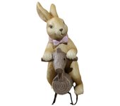Figura de conejo y caballo balancín de resina: decoración colorida para el hogar