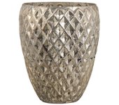 Portavelas 13 x 13 x 18 cm cristal dorado