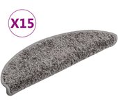 Alfombrillas de peldaños de escalera 15 piezas | alfombras de escalera | tapetes de escalera gris 56x17x3 cm cfw64972