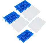 3 moldes para cubitos de hielo, bandeja de silicona cuadrada apilable para cubitos de hielo de 15 rejillas