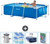 Paquete de piscina - intex - rectángulo - 260x160x65 cm + accesorios cb118