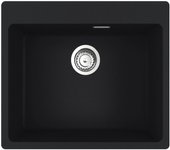 Franke maris mrg 610-54 fregadero encastrado 59x50cm, con desagüe y sifón para ahorrar espacio, en fragranit+, negro mate
