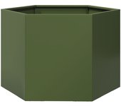 Jardinera hexagonal de acero verde oliva 69x60x45 cm