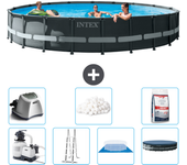 Paquete de piscina - intex - alrededor - 610x610x122 cm + accesorios cb57