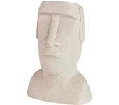 Figura moai cemento blanco 17x11x26 cm