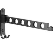 Tendedero de pared plegable con rotación de 90° y 6 agujeros, color negro