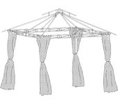 Hespéride - mosquiteras para cenador fogo negro. - para fogo 3 x 3 m (4 mosquiteras)