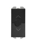 Interruptor para persianas 230v de tecla estrecha con 3 posiciones negro mate simon 270