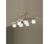 Plafón mediano cuero cuadrax 6 luces