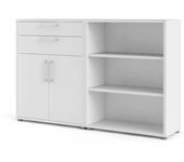 Aparador albinea, bufé de salón, aparador de salón, despensa de cocina, 178x40 h113 cm, blanco