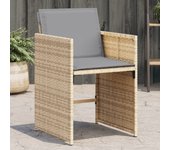 Vidaxl sillones jardín con cojines 4 uds ratán sintético beige mezcla