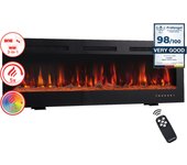 Kaminio eléctrica chimenea marlon - chimenea eléctrica 3 en 1 con calefacción, efecto de llama 3d, 12 colores de llama, control remoto - 60