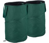 Relaxdays saco jardín plegable de 120 l, pack de 2 unidades, poliéster-polietileno, verde, ∅ 44 cm