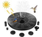 Fuente solar para jardín - bomba de agua con 7 boquillas, bebedero para pájaros, estanque, patio y decoración de jardín.