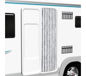 Vidaxl cortina mosquitera de chenilla gris y blanca 56x185 cm