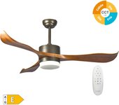 Ventilador de 3 aspas para techo con luz ø132cm gris/madera motor dc