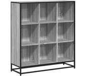Estantería librería，armario de libros madera y metal gris sonoma 97,5x33x107,5 cm cfw621463