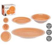 Set de 18 piezas de vajilla de cerámica. 34x20x27 cm. color: beige dam