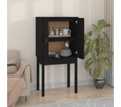 Aparador alto | aparador de comedor | armario de cocina madera maciza de pino negro 60x40x120 cm cfw16898