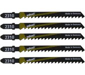 Wolfcraft 2360000 - hojas de sierra de calar vastago en t / hcs / madera dura corte rapido y muy basto 75 mm