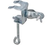 Relaxdays soporte sombrilla, gancho sujetasombrilla acero, mesas y barandillas, para mástiles de 19-32 mm, plateado