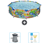 Paquete de piscina - bestway - alrededor - 274x274x66 cm + accesorios cb38