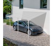 Pergola/cochera adosada kleo 4m x 3m aluminio blanco