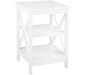 Beliani mesa auxiliar blanca 40 x 40 cm foster