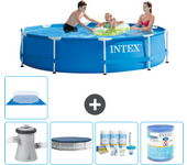 Paquete de piscina - intex - alrededor - 305x305x76 cm + accesorios a1633