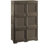 Caja de almacenamiento multiusos de 6 compartimentos y 6 puertas wengué