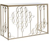 Consola metal espejo 120x40x80 dorado