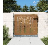 Puerta de jardín | puerta para valla acero corten diseño bambú 85x100 cm cfw99507