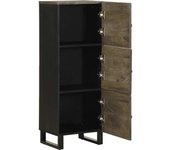 Aparador | aparador de comedor | armario de cocina alto madera maciza de mango negro 40x33x110 cm cfw10887