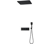 Ducha termostática led de techo - negro