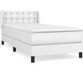 Somier de láminas con colchón blanco 90x190 cm polipiel