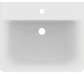 Lavabo ideal standard connect, 1 agujero para grifo, con rebosadero, 550x460x175mm, e7139ma, color: blanco con ideal plus
