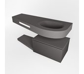 Mondiaz riva 120cm mueble bajo para con lavabo con repisa dark grey con 1 cajón. lavabo derecho 1 orificio dark grey