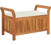 Banco de jardín con cojín 91 cm madera de acacia