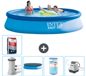 Paquete de piscina - intex - alrededor - 396x396x84 cm + accesorios a1097