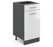 Vicco mueble bajo de cocina r-line, blanco alto brillo, 40 cm sin encimera