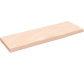 Estante de pared 60x20x2 cm madera maciza de roble sin tratar