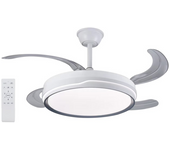 Ventilador de techo retráctil con luz led y control remoto 42 pulgadas 3 colores de luz motor dc silencioso