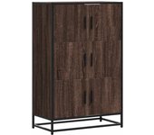 Aparador | aparador de comedor | armario de cocina alto madera de ingeniería y metal marrón roble cfw29829