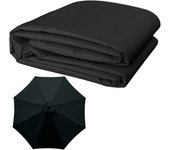 Repuesto lona para sombrilla exterior con 8 ballenas,3 m repuesto funda para sombrilla, anti-ultravioleta - repuesto tela para sombrilla,negro