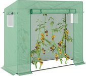 Invernadero outsunny acero, pe verde 200x76x168 cm