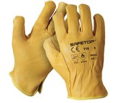 Guantes elásticos de piel flor vacuno safetop tipo conductor brión - 12 unidades