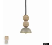 Lámpara colgante de hormigón - bosfor concrete | arena - peyote | 2 bolas | led 14w