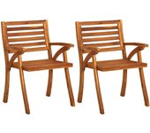 Sillas de comedor de jardín con cojines 2 piezas acacia maciza