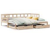 Cama para adulto | cama individual | sofá cama nido con cajones madera maciza de pino 90x200 cm cfw96189