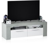 Mueble tv dara blanco artik (blanco mate) - gris cemento 120 x 40 x 42 cm